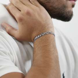 trendor 75138 Herren-Armband Silber 925 Panzerkette Breite 7,8 mm
