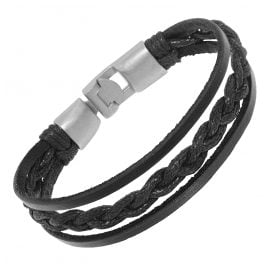 trendor 75807 Lederarmband für Männer Schwarz