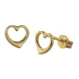 trendor 35815 Damen Ohrringe 333 Gold Ohrstecker Offenes Herz
