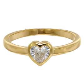 trendor 41558 Damenring Gold 333/8K mit Zirkonia Herz