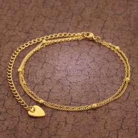 trendor 75888 Fußkette Gold auf Edelstahl Fesselkette