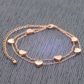 trendor 75896 Fußkette Edelstahl mit Roségold-Beschichtung