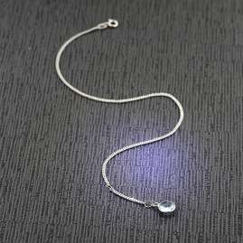 trendor 51334 Fußkette 925 Sterlingsilber Mit Hellblauem Quarz