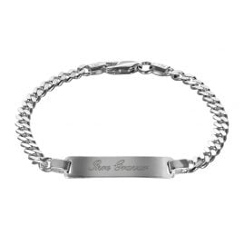 trendor 88612-21 Gravur-Armband für Männer 925 Silber Panzerkette mit Namen