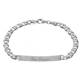 trendor 35675 Gravur-Armband für Herren 925 Silber Panzersteg Kette 21 cm