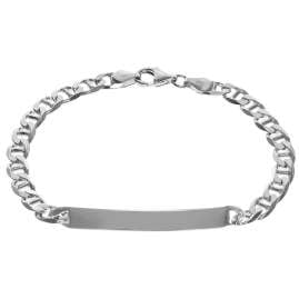 trendor 35675 Gravur-Armband für Herren 925 Silber Panzersteg Kette 21 cm
