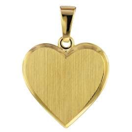 trendor 75105 Schmuck-Anhänger für Damen Gold 333 /8 Karat Herz-Gravurplatte