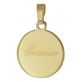 trendor 41398 Anhänger mit Gravur für Junge Leute Gold auf 925 Silber Ø 14 mm