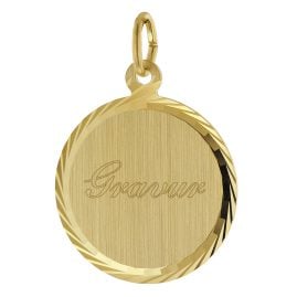 trendor 41764 Gravur-Anhänger Gold auf Silber 925 Ø 16 mm
