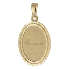 trendor 41854 Gravur-Anhänger Oval Gold auf 925 Silber 18 mm