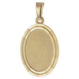 trendor 41854 Gravur-Anhänger Oval Gold auf 925 Silber 18 mm