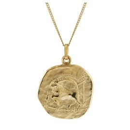 trendor 41960-01 Steinbock Sternzeichen Ø 20 mm mit 333/8K Herren-Goldkette
