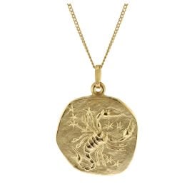 trendor 41960-11 Skorpion Sternzeichen Ø 20 mm mit 333/8K Goldkette für Herren