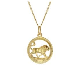 trendor 41980-08 Halskette mit Löwe Sternzeichen-Anhänger 333 Gold Ø 16 mm