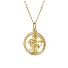 trendor 41980-12 Halskette mit Schütze Sternzeichen 333 Gold Ø 16 mm