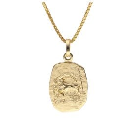 trendor 15382-01 Steinbock Sternzeichen Gold 333 mit vergoldeter Silberkette