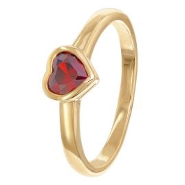 trendor 41559 Damenring Gold 333/8K Mit Rotem Zirkonia Herz