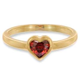 trendor 41559 Damenring Gold 333/8K Mit Rotem Zirkonia Herz