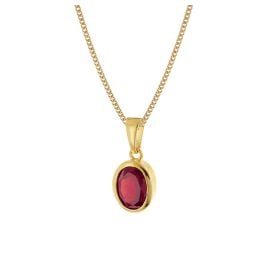 trendor 68402 Granat-Anhänger Gold 333/8K mit vergoldeter Silberkette
