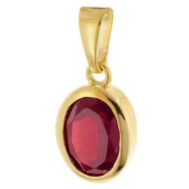 trendor 68402 Granat-Anhänger Gold 333/8K mit vergoldeter Silberkette