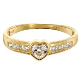 trendor 68406 Damenring Herz Zirkonias Gold 333/8K
