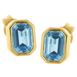 trendor 68593 Damen-Ohrringe Gold auf 925 Silber Topas Royal Blue Ohrstecker