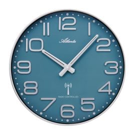 Atlanta 4539/19 Funk-Wanduhr Silberfarben/Blau