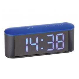 Atlanta 1133/5 Wecker mit LED-Anzeige Anthrazit / Blau