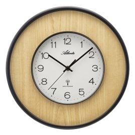 Atlanta 4540/30 Funk-Wanduhr Schwarz/Beige