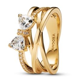 Pandora 163511C01 Damenring Funkelnde Schleife Goldfarben