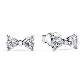 Pandora 293542C01 Damen-Ohrstecker Silber Funkelnde Schleife Klein
