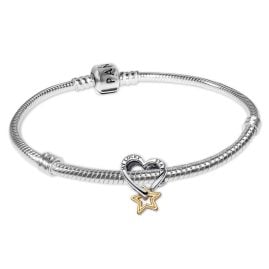 Pandora 68598 Damenarmband Geschenkset Glücksstern und Herz
