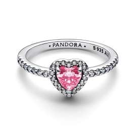 Pandora 198421C03 Damenring Erhabenes Herz Pink