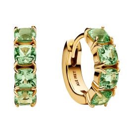 Pandora 263851C01 Damen-Ohrringe Creolen Grün Goldfarben