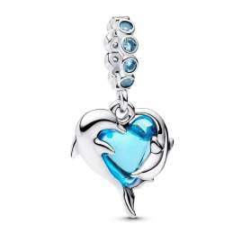 Pandora 28908 Damen-Kette Silber Geschenk-Set Blaue Muranoglas Delfine