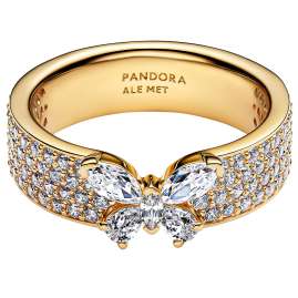 Pandora 164270C01 Damenring Funkelnder Schmetterling breit Goldfarben