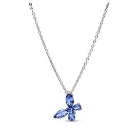 Pandora 394232C01-45 Damen-Halskette Silber Schmetterling Blau
