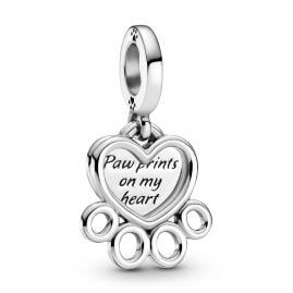 Pandora 799360C00 Silber Charm-Anhänger Herzen und Pfotenabdruck