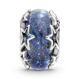 Pandora 790015C00 Silber Charm Murano Galaxienblau und Sterne