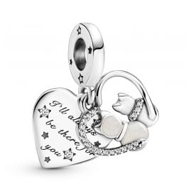 Pandora 799546C01 Silber Charm-Anhänger Katzen und Herzen