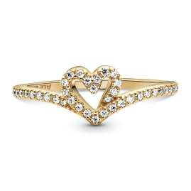Pandora 169302C01 Damenring Herz Funkelnder Wunsch Goldfarben