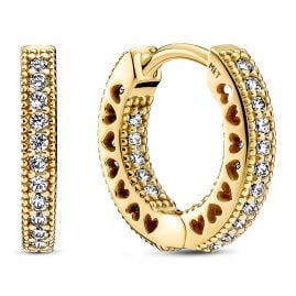 Pandora 266317C01 Damen-Ohrringe Creolen Pavé Herzen