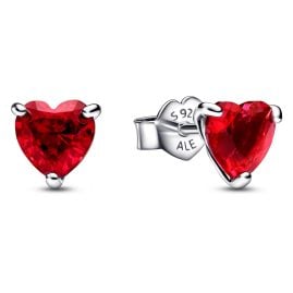 Pandora 292549C01 Damen-Ohrstecker Ohrringe Rote Herzen