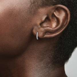 Pandora 293015C01 Damen-Creolen Ohrringe Funkelnde Umarmung Silber