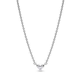 Pandora 393014C01-45 Damen-Silberkette Herz mit Dreifachem Stein