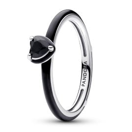 Pandora 193088C01 Damenring Silber Schwarzes Chakra Herz
