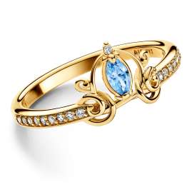 Pandora 163059C01 Damenring Disney Cinderellas Kutsche Goldfarben