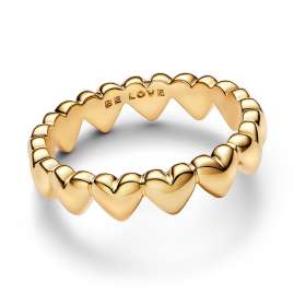 Pandora 163427C00 Damenring Reihe aus Herzen Goldfarben