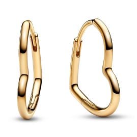 Pandora 268307C00 Damen-Ohrringe Asymmetrisches Herz Goldfarben