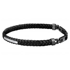 Maserati JM222AVE02 Herren-Armband Leder Schwarz